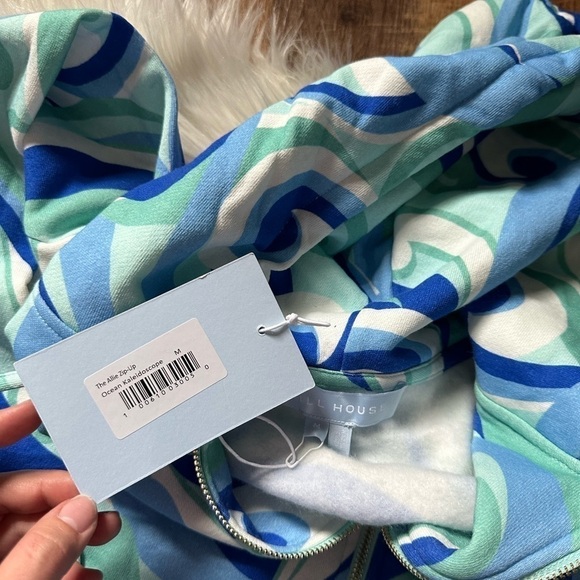 HILL HOUSE The Allie Zip Up In Ocean Kaleidoscope - Picture 6 of 6